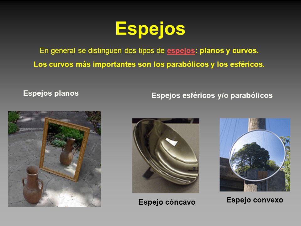Ejemplo de un espejo cóncavo sale